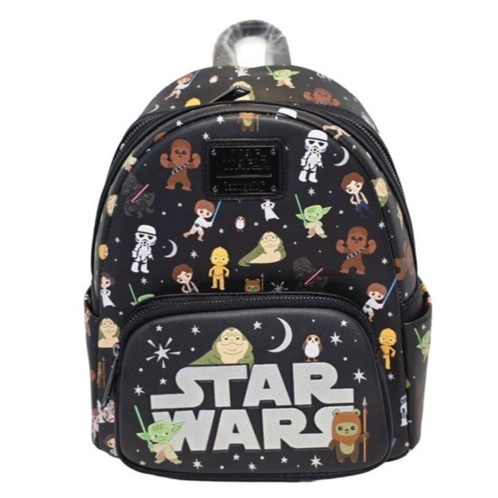 Disney Parks LOUNGEFLY Chibi Star Wars Mini Backpack SOLO LEIA Chewbacca NWT
